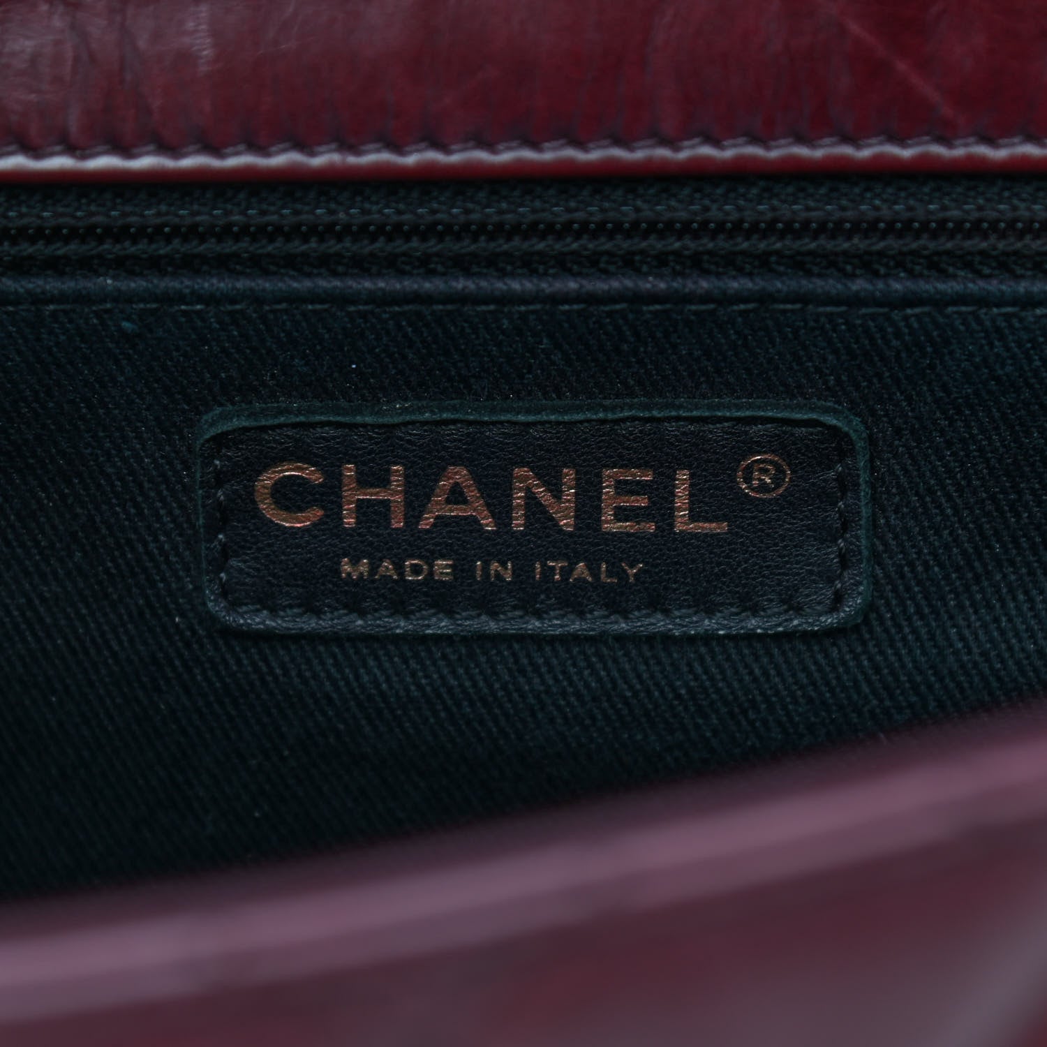 Chanel Glazed Calfskin Castle Rock Large Flap Burgundy 5 of 9