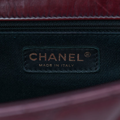 Chanel Glazed Calfskin Castle Rock Large Flap Burgundy 5 of 9