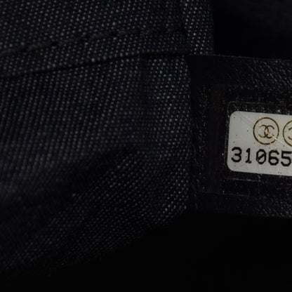 Chanel Straw Raffia Calfskin Chain Medium Deauville Tote Beige Black 11 of 13