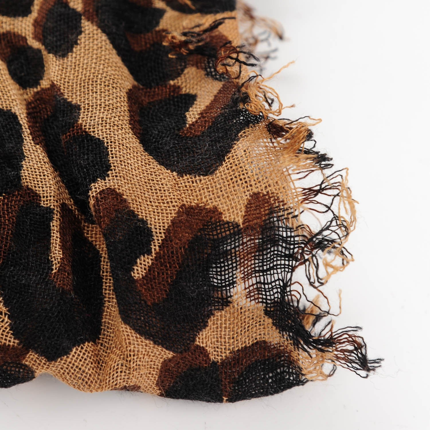 Louis Vuitton Cashmere Silk Leopard Stole Brown 10 of 14