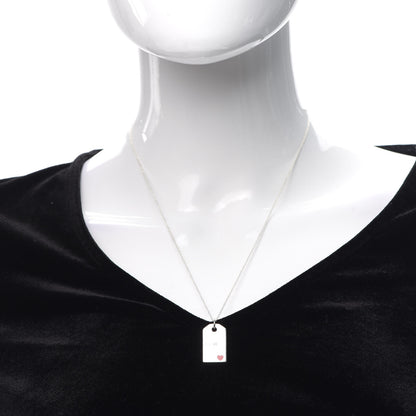 Tiffany Sterling Silver NY Tag Necklace Red 2 of 6