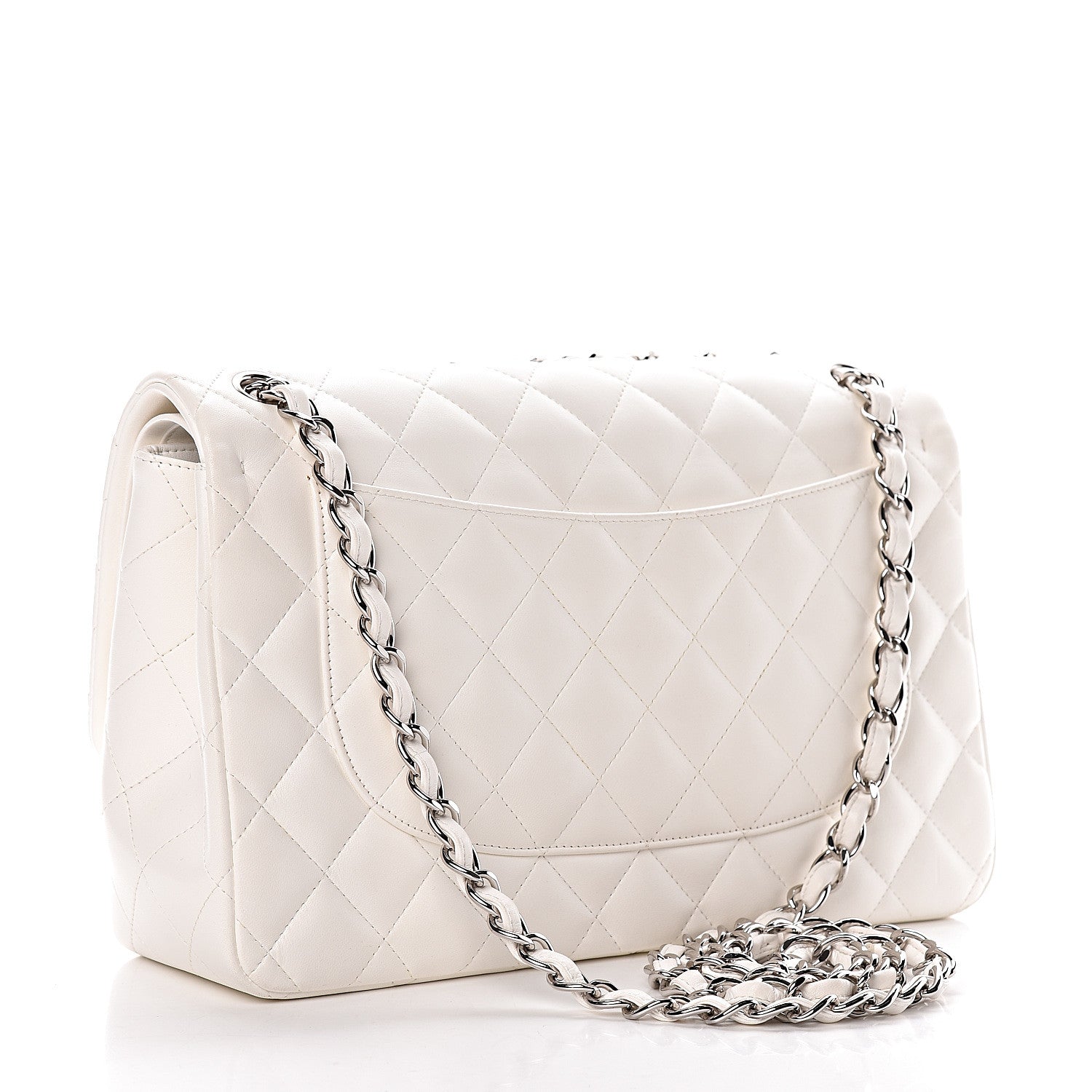 Chanel Lambskin Quilted Jumbo Double Flap White 3 of 14