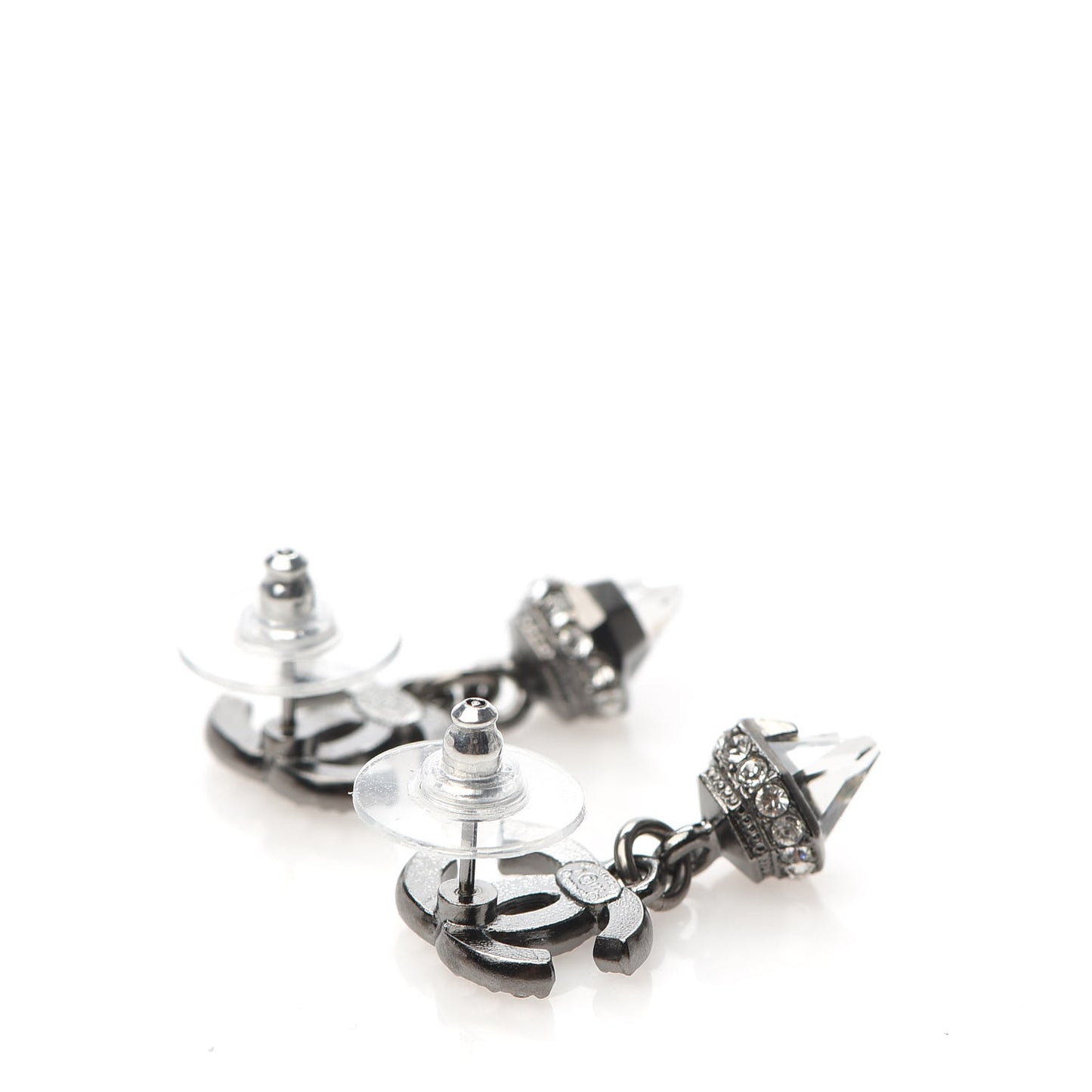 Ruthenium CC Crystal Drop Earrings