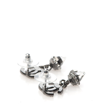 Chanel Ruthenium CC Crystal Drop Earrings 3 of 5