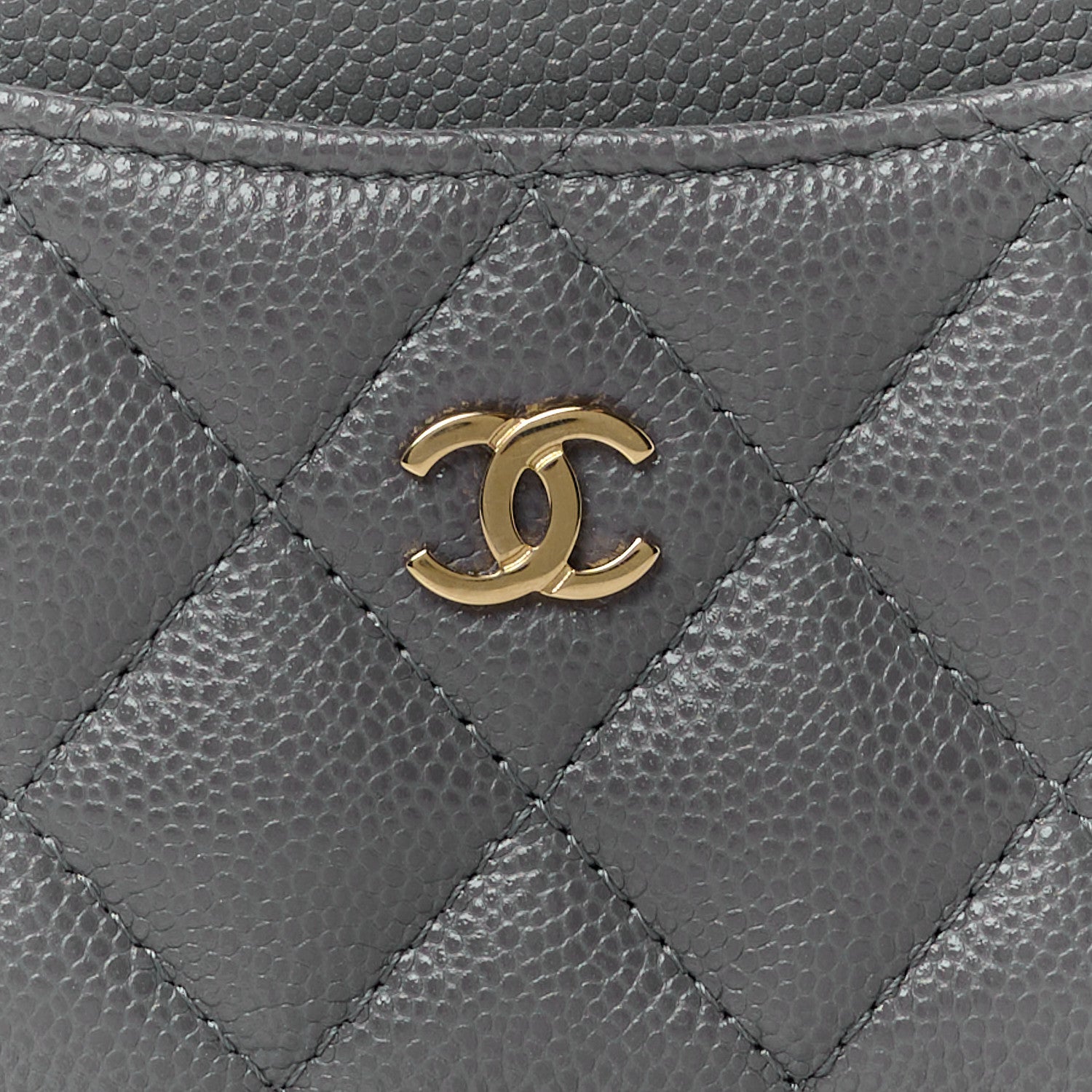 Chanel Caviar Quilted CC Zip Around Card Holder Grey 8 of 11