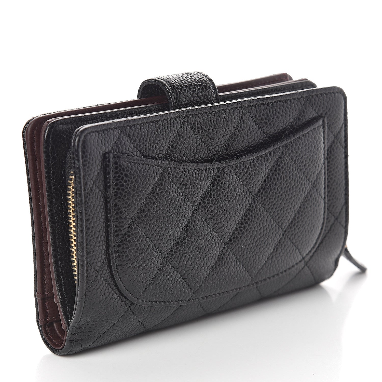 Chanel Caviar Quilted Zipped Pocket Wallet Black 2 of 8