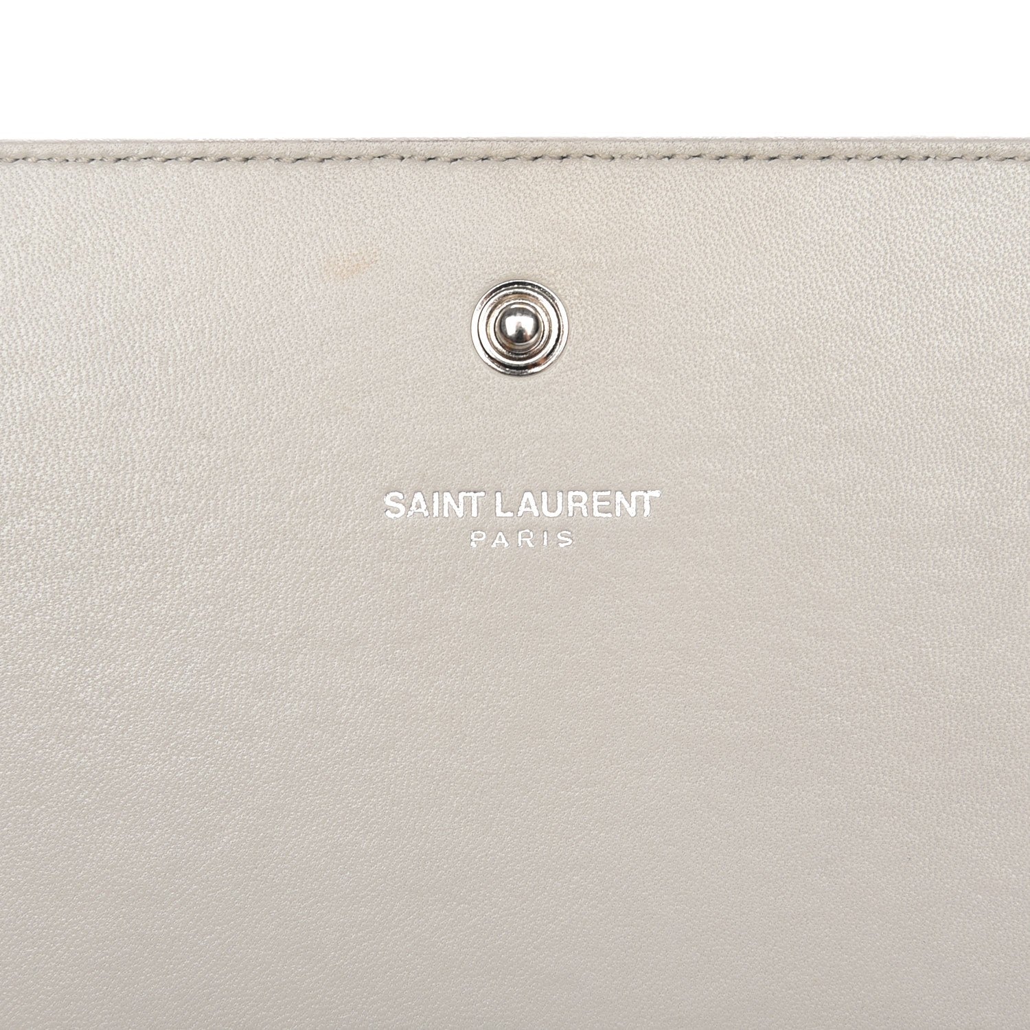 Saint Laurent Calfskin Crocodile Embossed Medium Classic Monogram Kate Satchel Perle 6 of 7