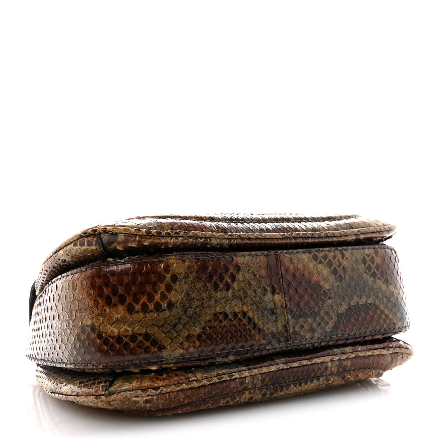 Snakeskin Medium New Bamboo Top Handle Bag Natural