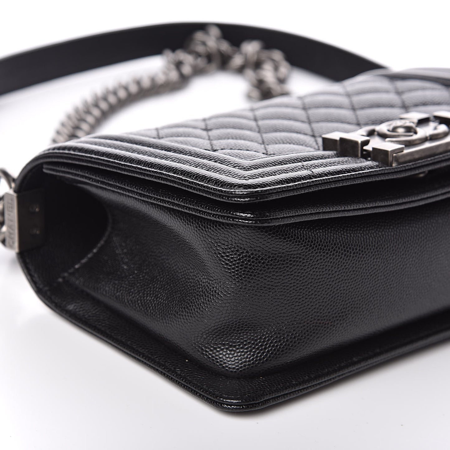 Caviar Quilted Small Boy Flap Black