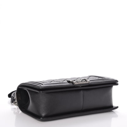 Chanel Calfskin Double Stitch Medium Boy Flap Black 5 of 9