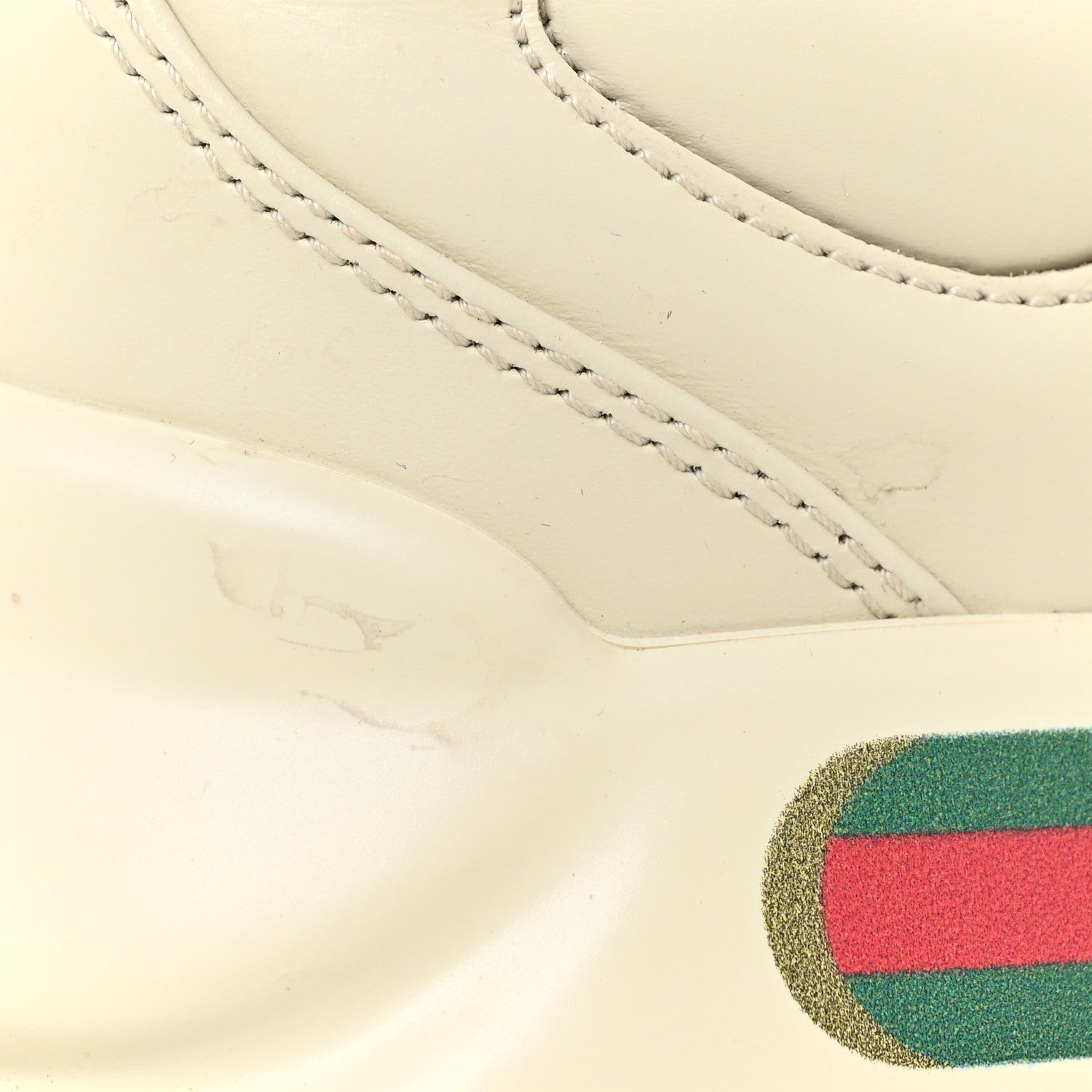 Gucci Calfskin Logo Womens Rhyton Sneakers 40 Ivory 14 of 20
