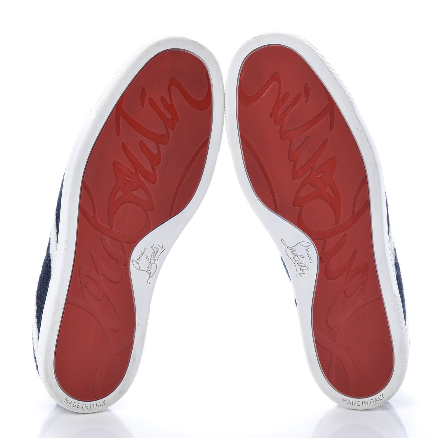 Christian Louboutin Eponge Mariniere Specchio Boat Spa Flat Sneakers 39 Navy White 5 of 13