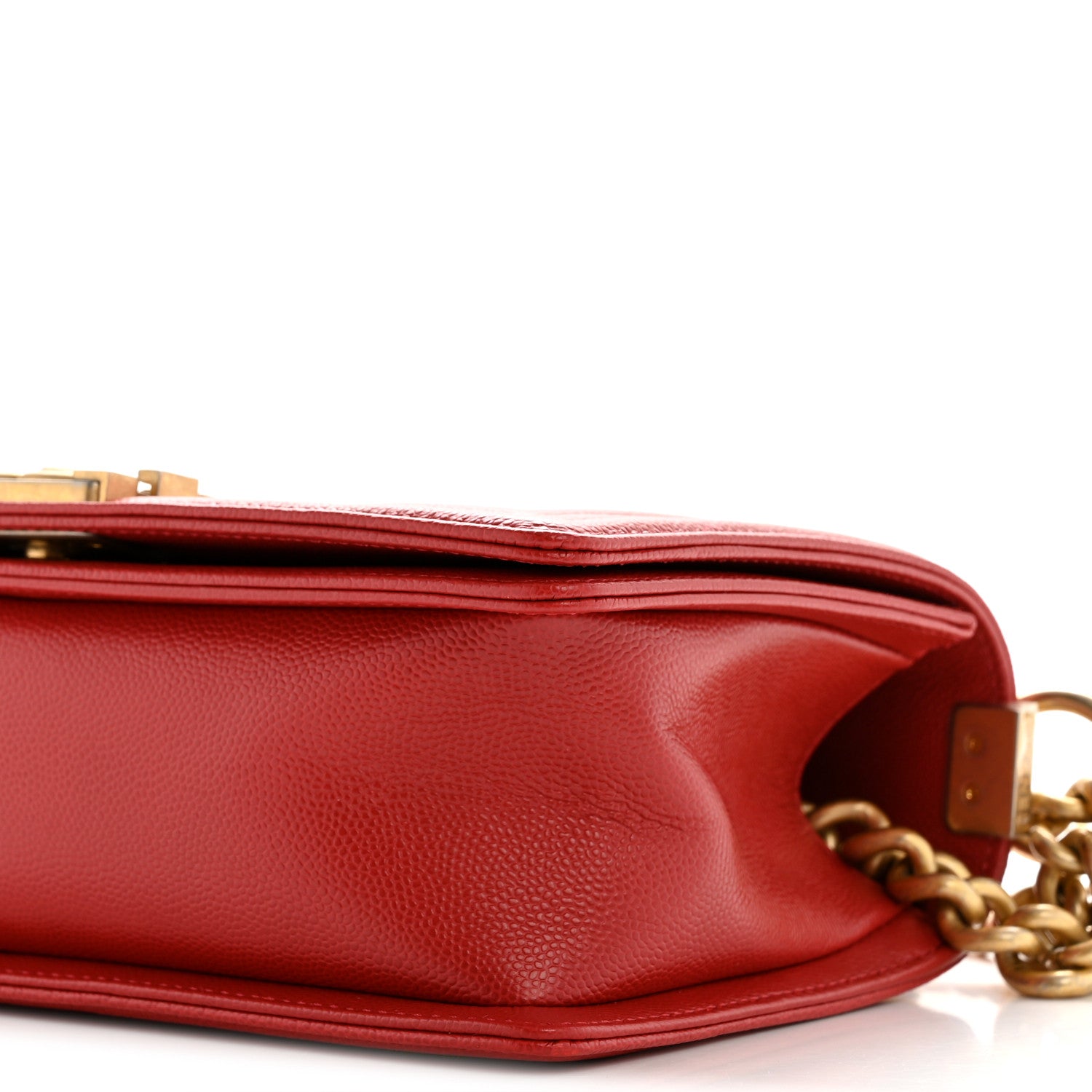 Chanel Caviar Chevron Quilted Medium Boy Flap Red 10 of 10