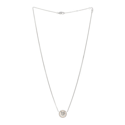 Christian Dior 18K White Gold Diamond Mother of Pearl Rose Des Vents Necklace 3 of 5