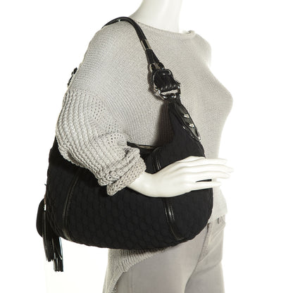 Gucci Guccissima Neoprene Medium Techno Horsebit Hobo Black 4 of 18