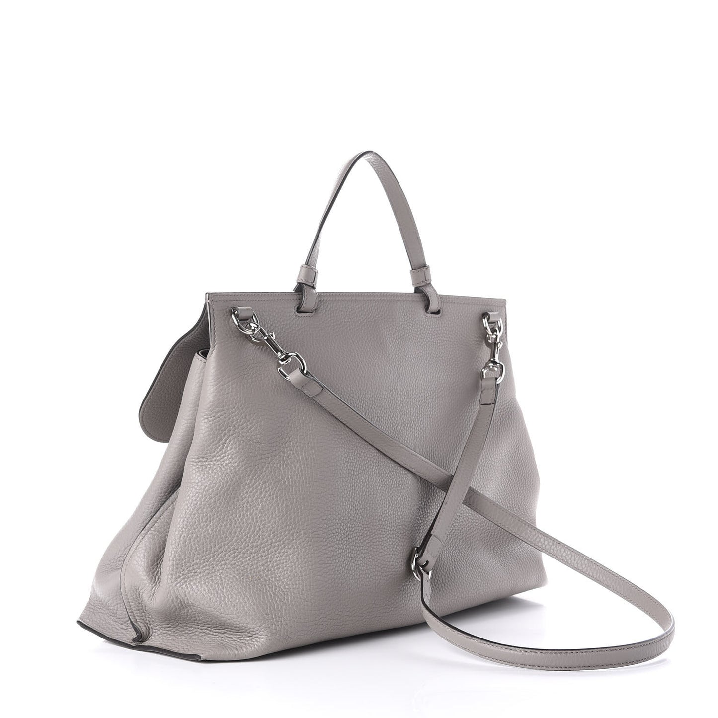 Cellarius Calfskin Large Bamboo Daily Top Handle Bag Storm Grey