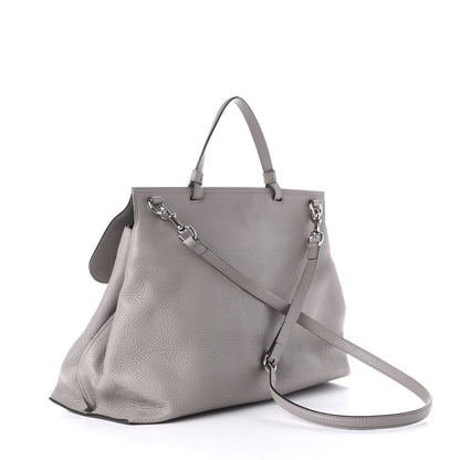 Gucci Cellarius Calfskin Large Bamboo Daily Top Handle Bag Storm Grey 4 of 12