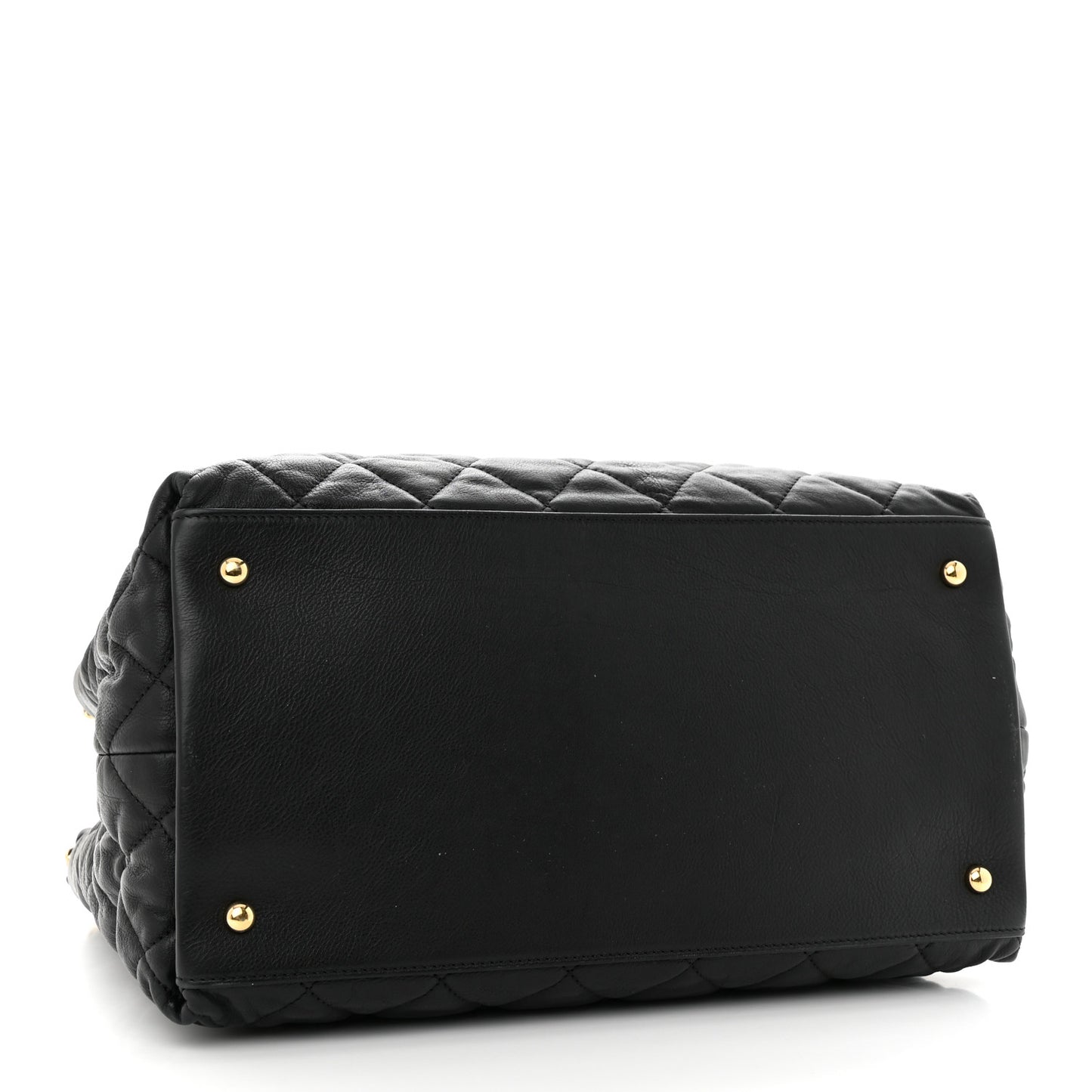 Calfskin Quilted Small Chain Me Tote Black