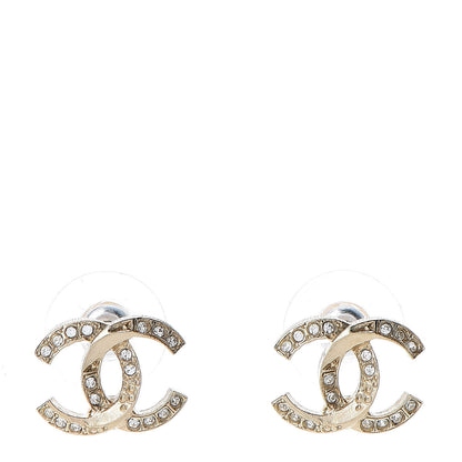 Chanel Crystal CC Earrings Gold 1 of 4