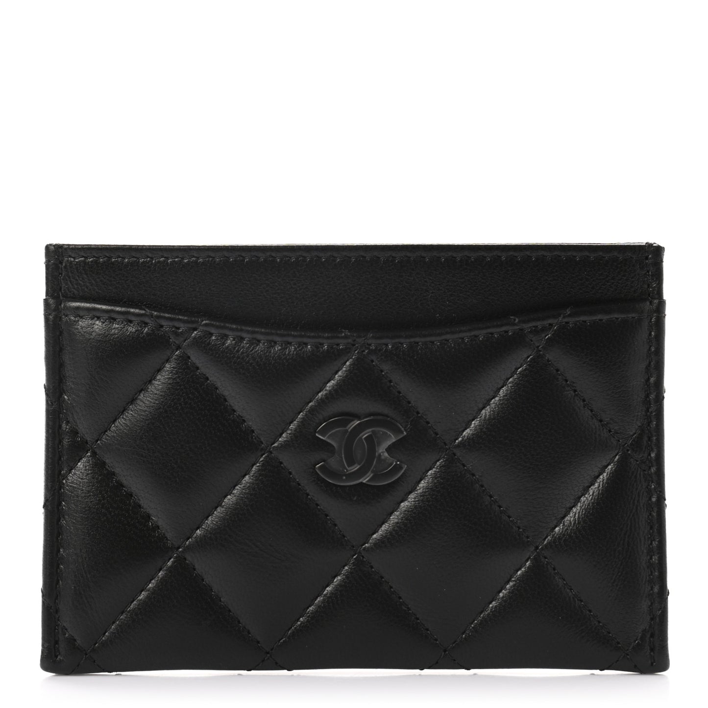 Lambskin Quilted Card Holder So Black