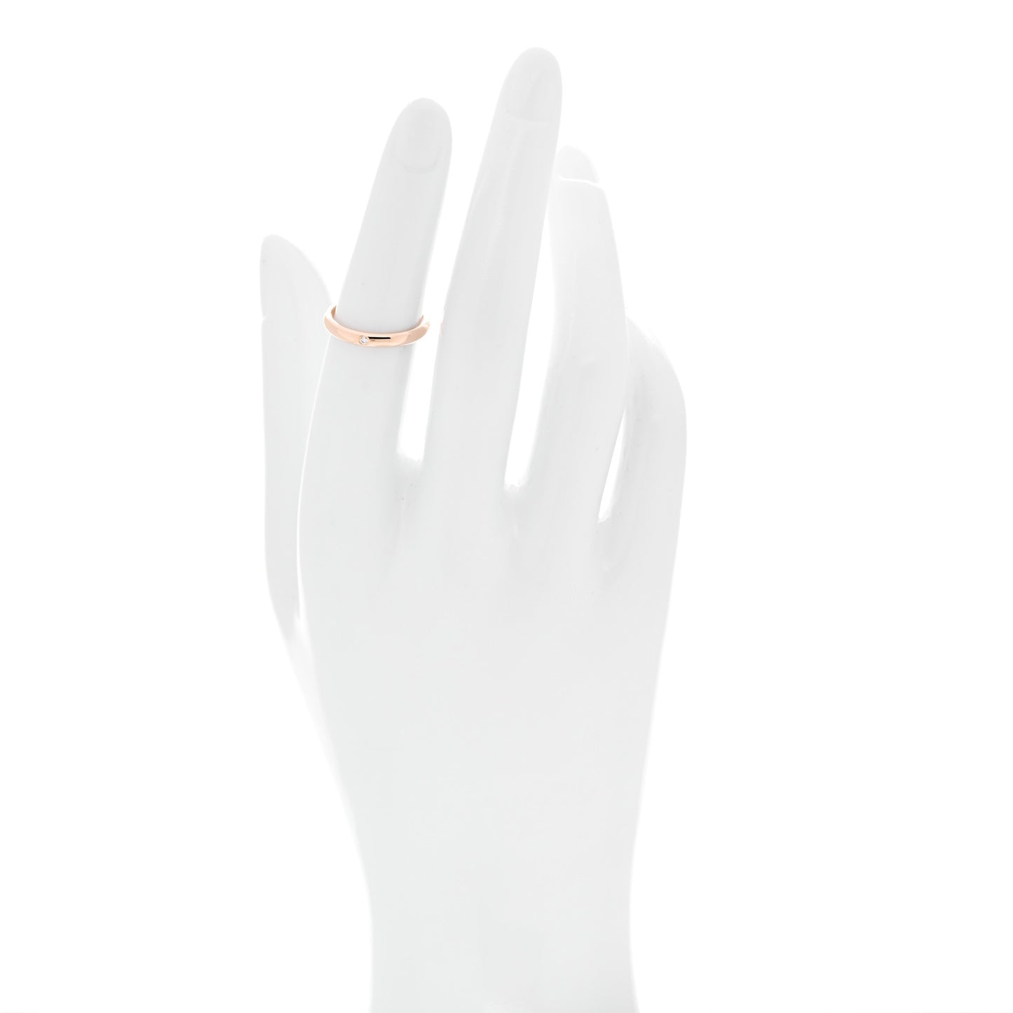 18K Pink Gold Diamond 2.6mm 1895 Wedding Band Ring 50 5.25