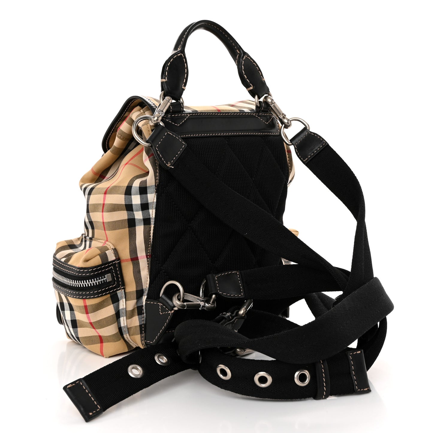 Vintage Check Small Rucksack Backpack Antique Yellow
