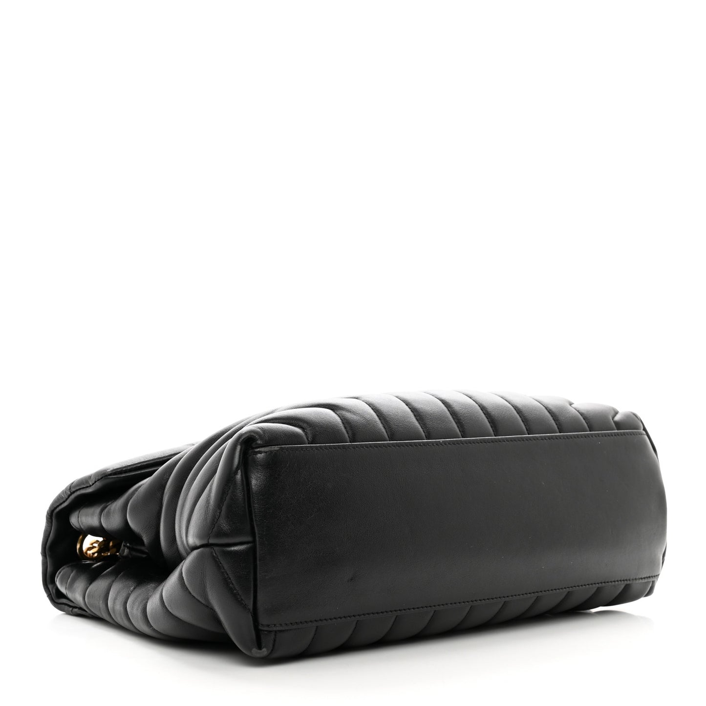 Calfskin Y Quilted Monogram Medium Loulou Chain Satchel Black