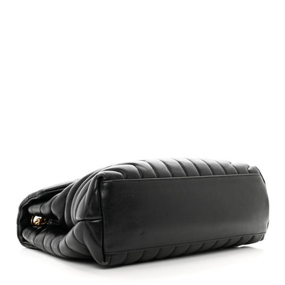 Saint Laurent Calfskin Y Quilted Monogram Medium Loulou Chain Satchel Black 4 of 12
