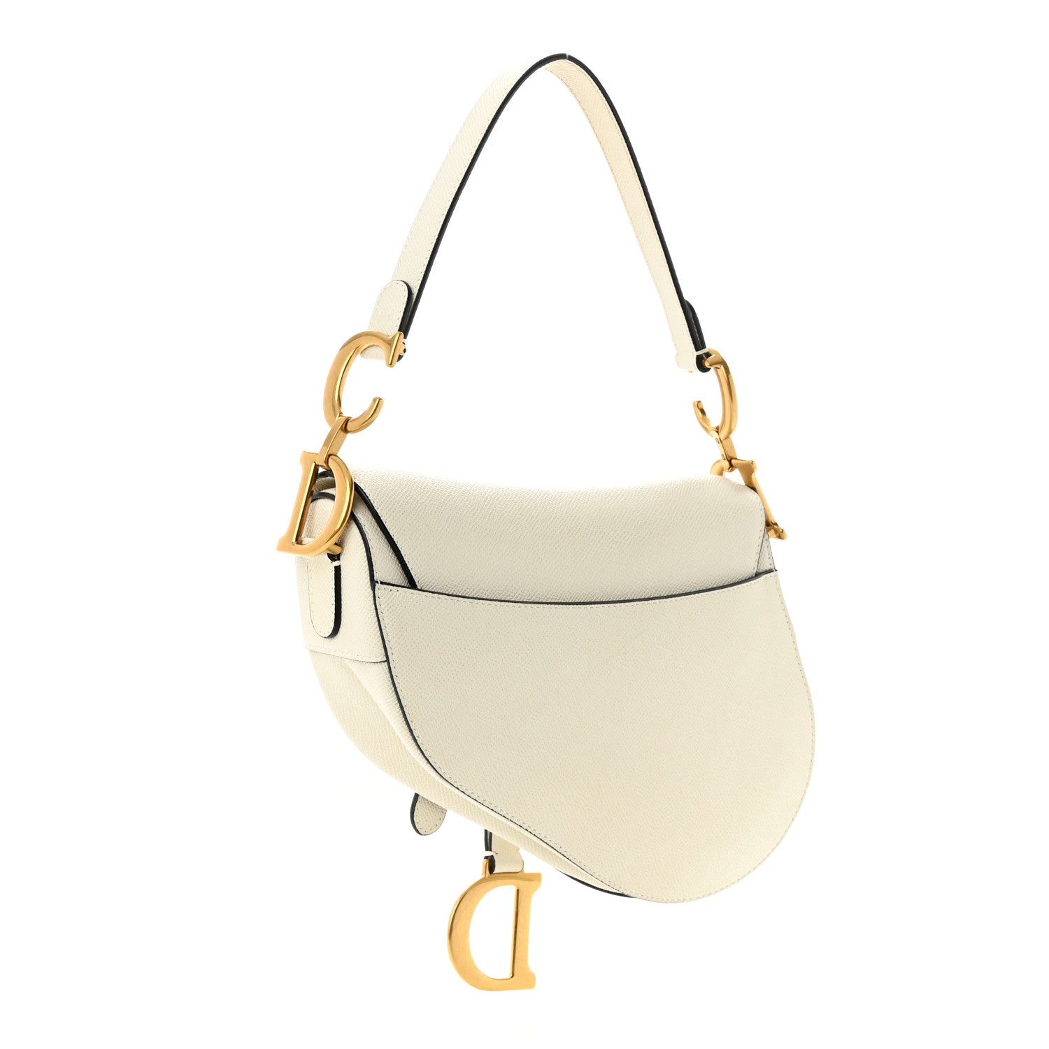 Christian Dior Grained Calfskin Saddle Bag White 3 of 12