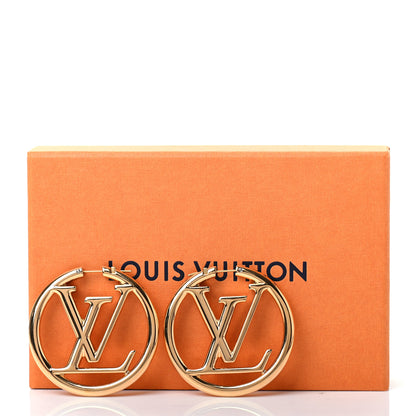 Louis Vuitton Metal Louise Hoop Earrings Gold 5 of 5