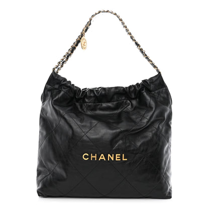 Chanel Shiny Calfskin Quilted Chanel 22 Black 3 of 15