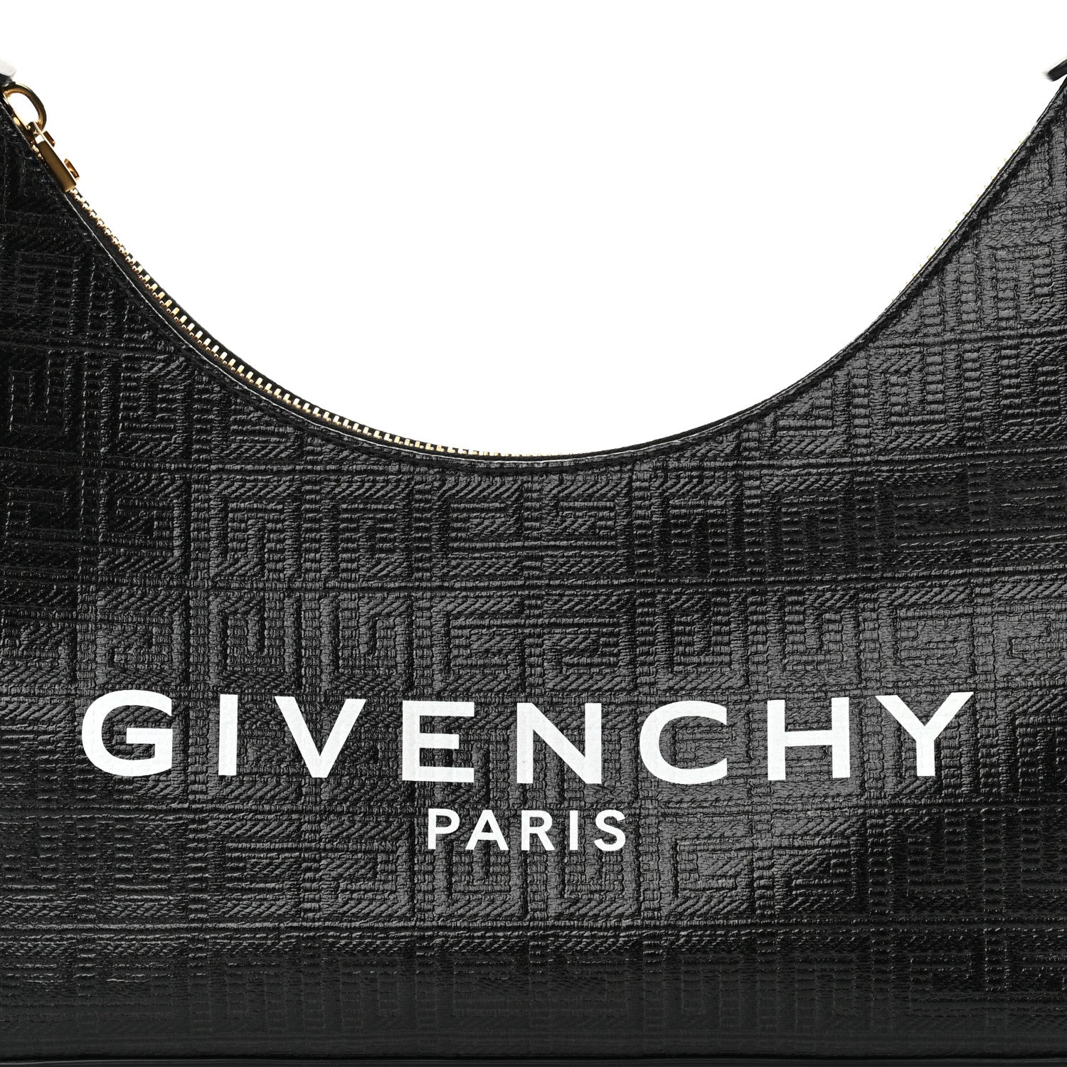 Givenchy Coated Canvas Logo 4G Embossed Small Moon Cut Out Shoulder Bag Black 8 of 12