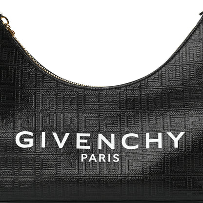 Givenchy Coated Canvas Logo 4G Embossed Small Moon Cut Out Shoulder Bag Black 8 of 12