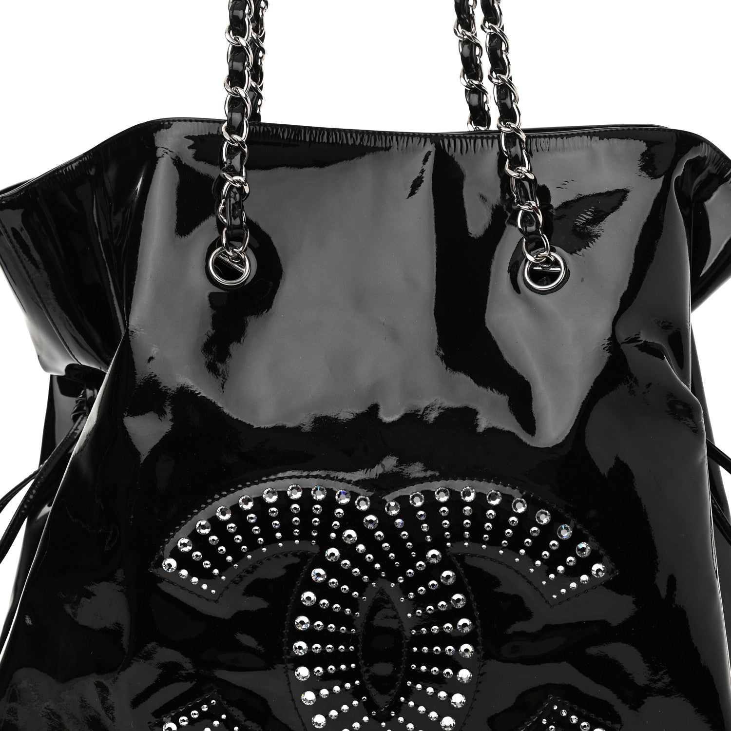 Chanel Patent Crystal Strass Bonbons Tote Black 8 of 10