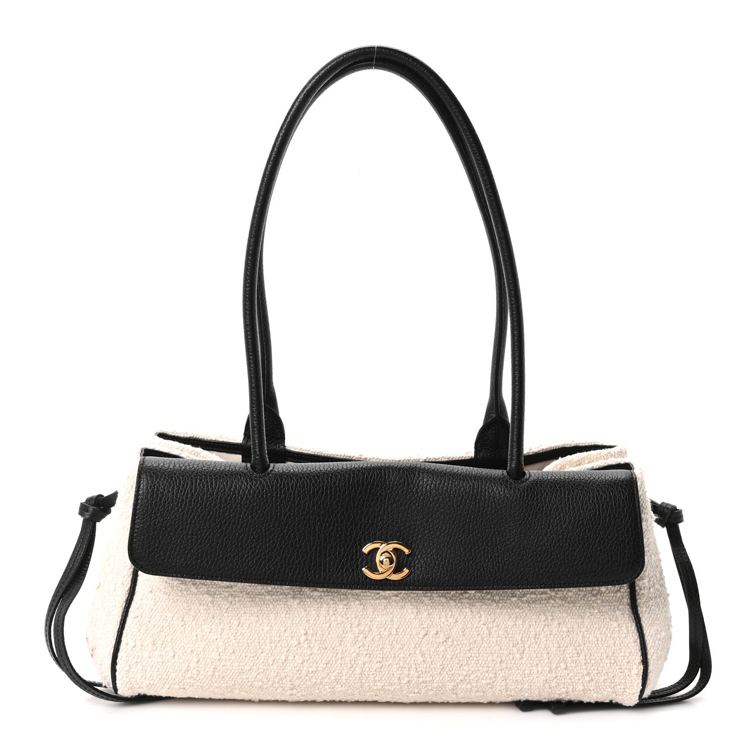 Chanel Grained Calfskin Boucle Urban Essentials Small Shopping Bag Ecru Black 1 of 11