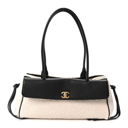 Chanel Grained Calfskin Boucle Urban Essentials Small Shopping Bag Ecru Black 1 of 11