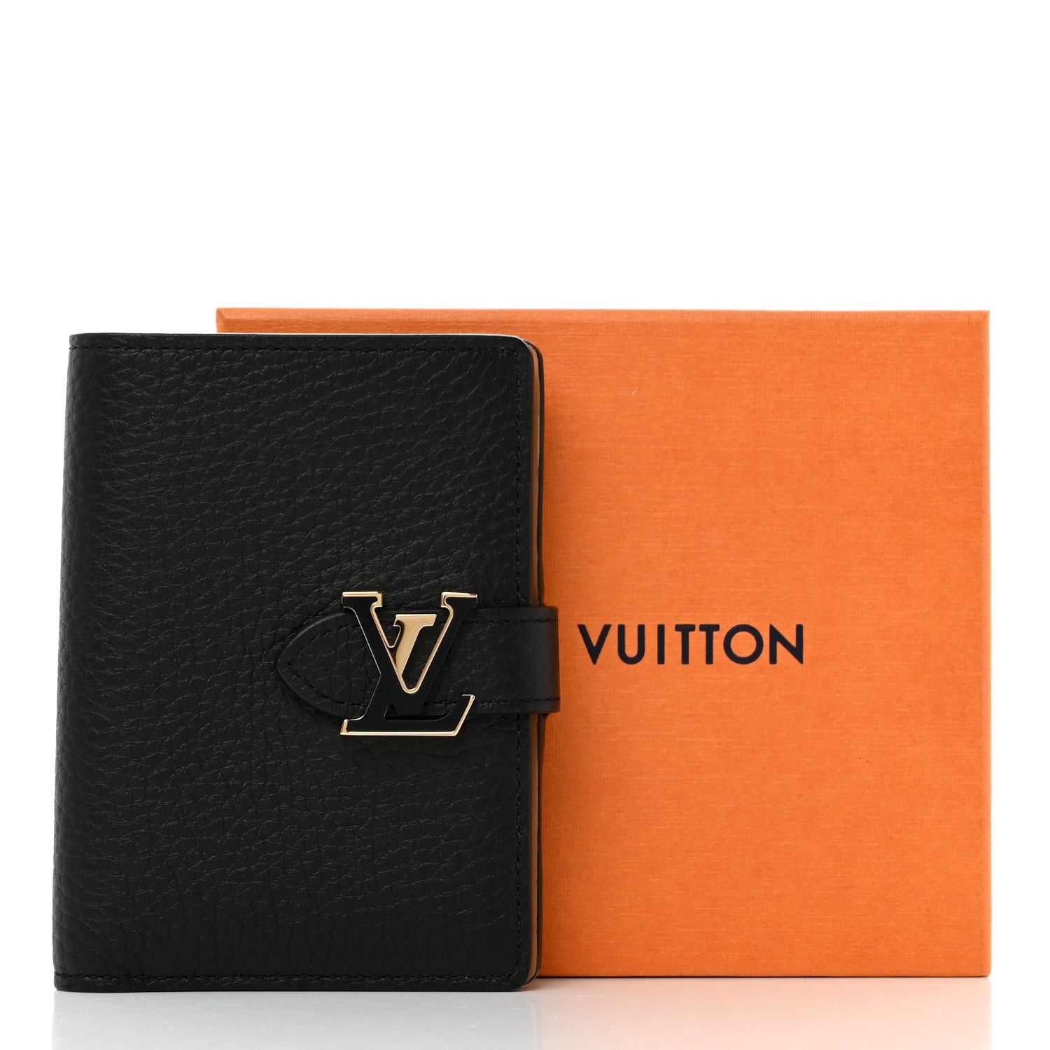 Louis Vuitton Taurillon Capucines Vertical Compact Wallet Black 7 of 7