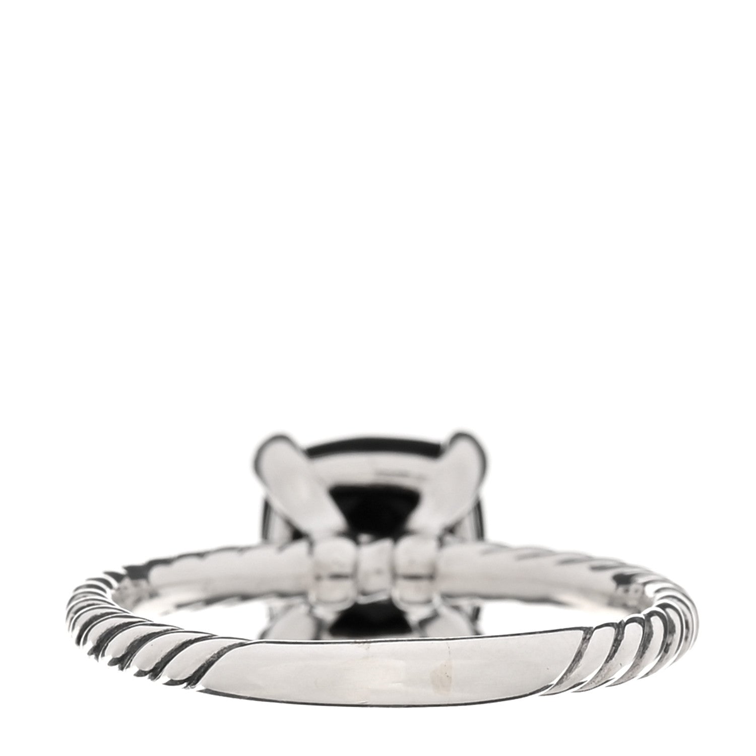 David Yurman Sterling Silver Diamond Black Onyx 8mm Chatelaine Ring 55 7.25 3 of 5