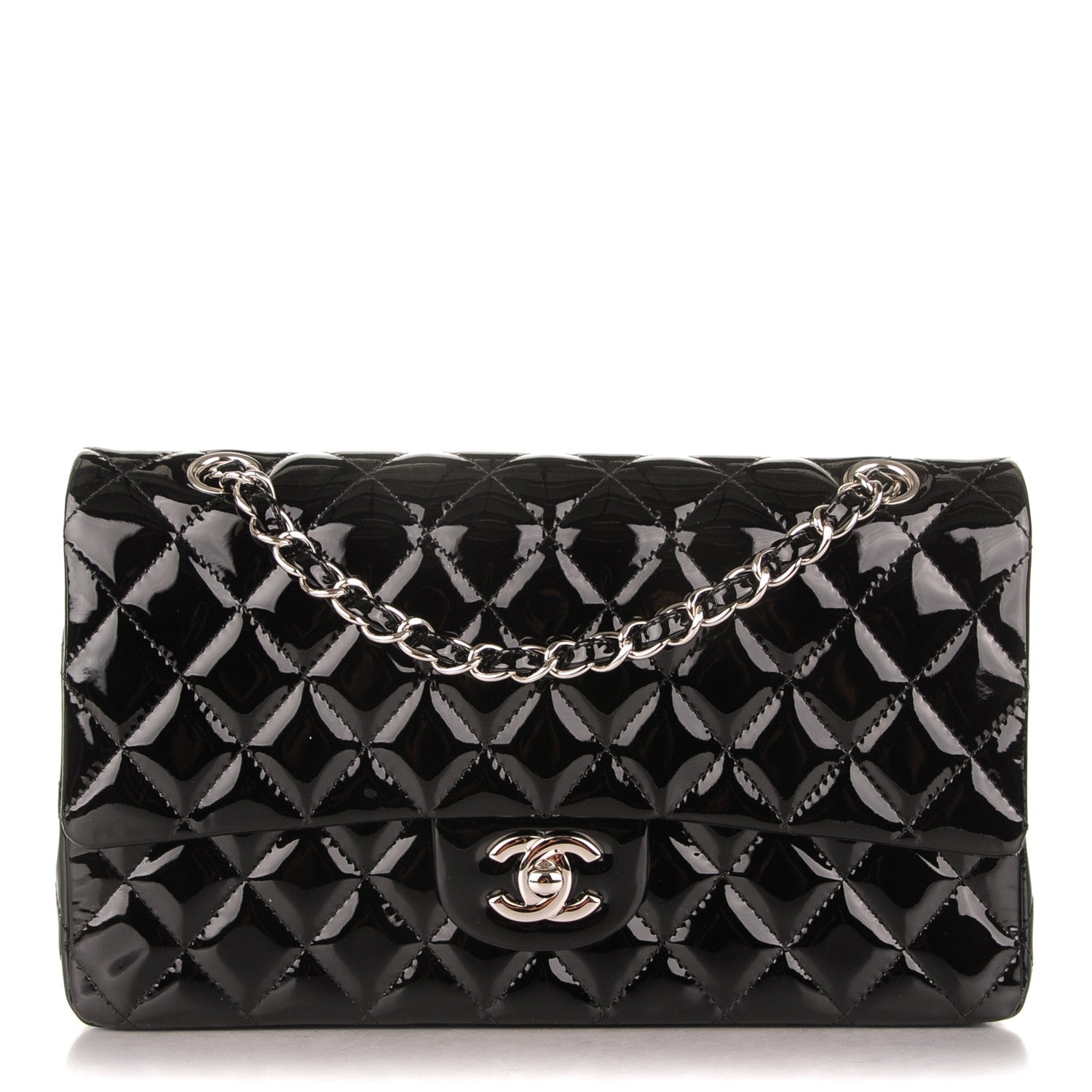 Chanel Patent Quilted Medium Double Flap Black 1 of 7