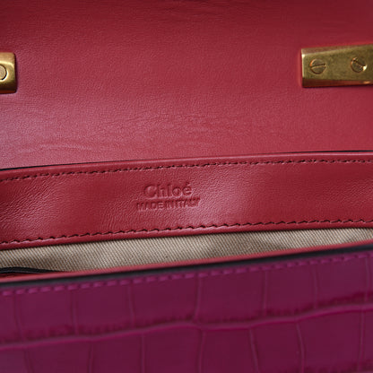 Chloe Calfskin Crocodile Embossed Mini C Bag Graphic Pink 5 of 8