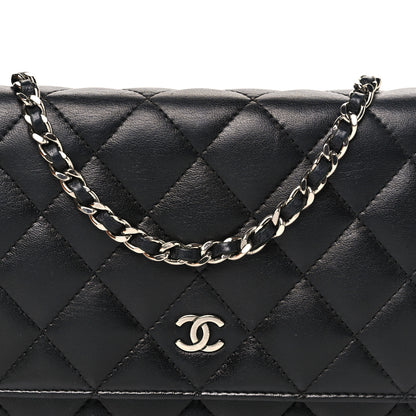 Chanel Lambskin Quilted Wallet On Chain WOC Black 9 of 12