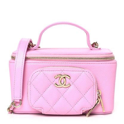 Chanel Caviar Quilted Top Handle Pocket Vanity Case Lilac 1 of 9