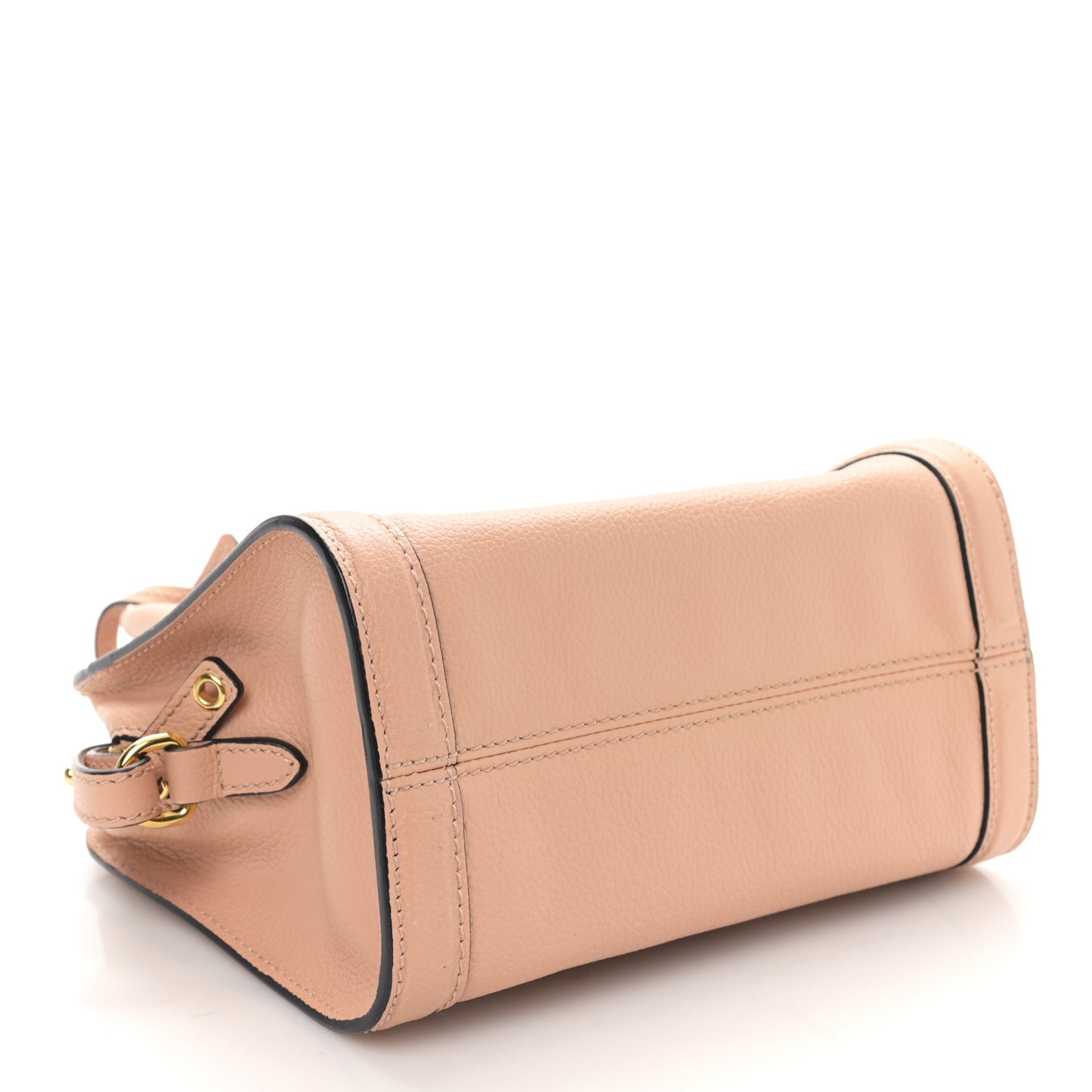 Pebbled Calfskin Mini Skull Padlock Zip Around Tote Boudoir