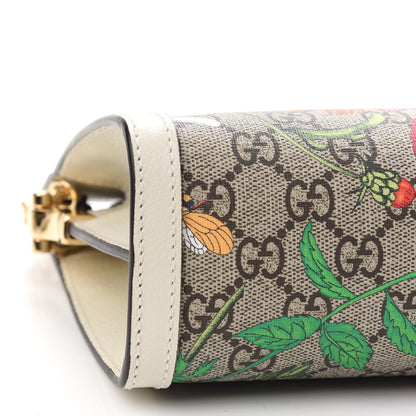 Gucci GG Supreme Monogram Flora Web Small Ophidia Chain Shoulder Bag White 8 of 9