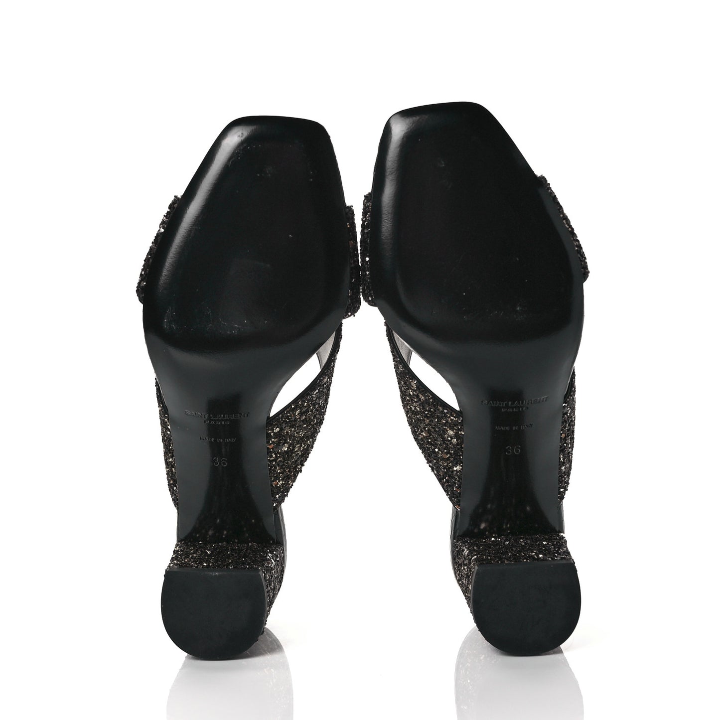 Glitter LouLou 70 Mule Sandals 36 Black Gold