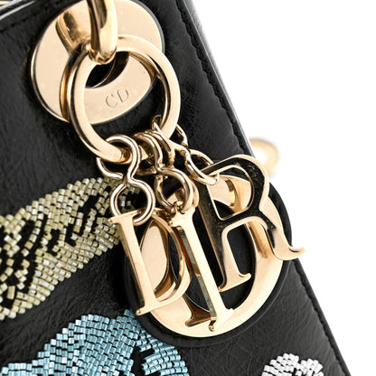 Christian Dior Calfskin Beaded Mini Lady Dior Black 11 of 13