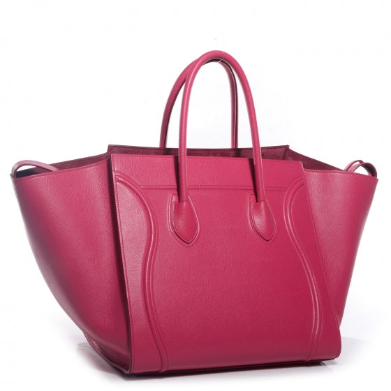 Celine Grained Calfskin Medium Phantom Luggage Fuchsia 4 of 9