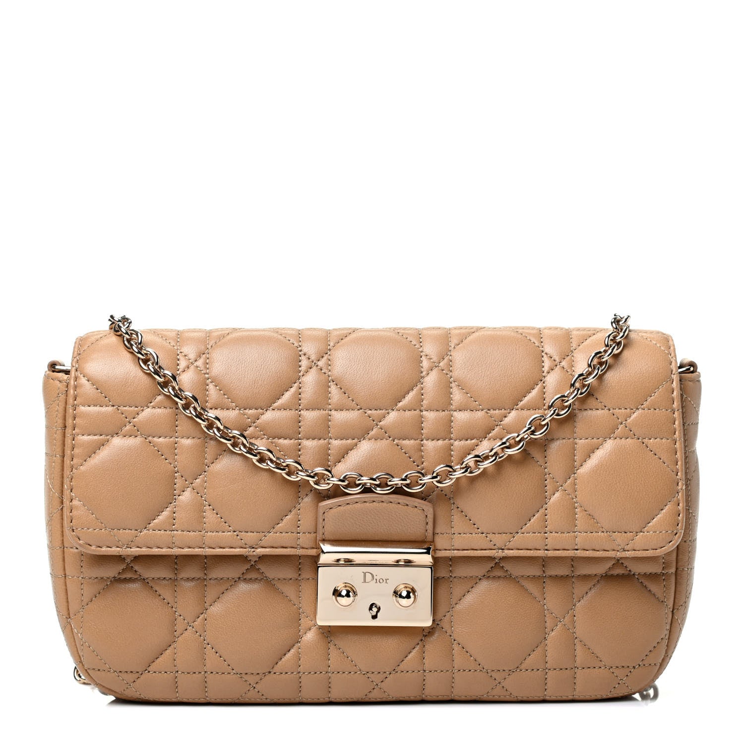 Christian Dior Lambskin Cannage Miss Dior Promenade Pouch Beige 1 of 4