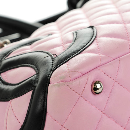 Chanel Calfskin Quilted Large Cambon Bowler Pink Black 7 of 10
