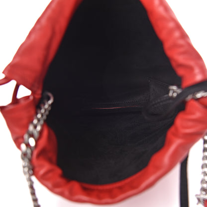 Saint Laurent Lambskin Small Teddy Bucket Bag Red 6 of 11